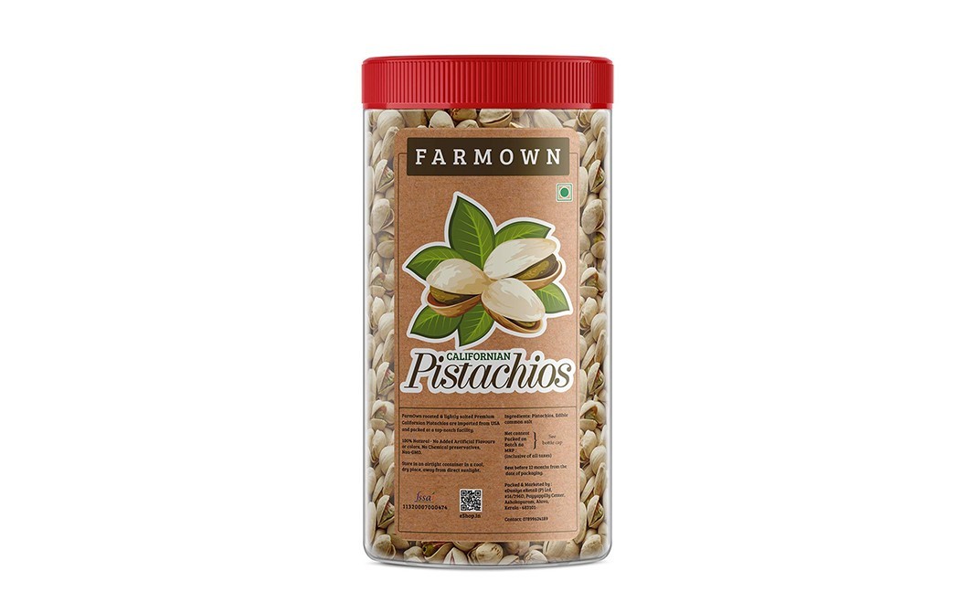 Farmown Californian Pistachios    Plastic Jar  500 grams